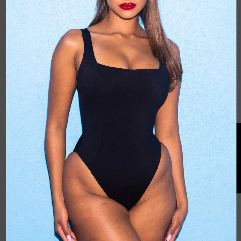TA3 SWIM Squarey High Cut Lace Back One Piece